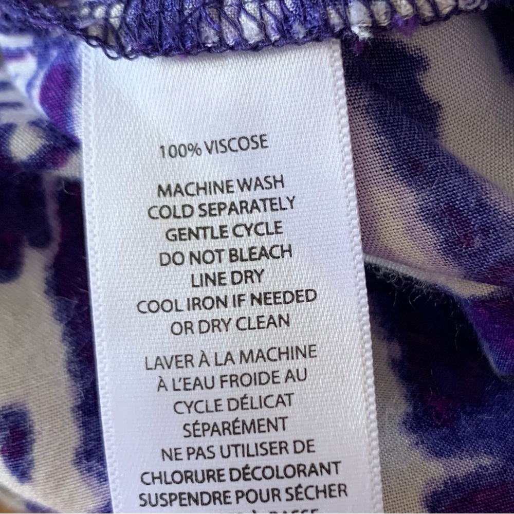 BLL NY India Batik Boho Beachy Shift Dress Medium Purple - Picture 7 of 7